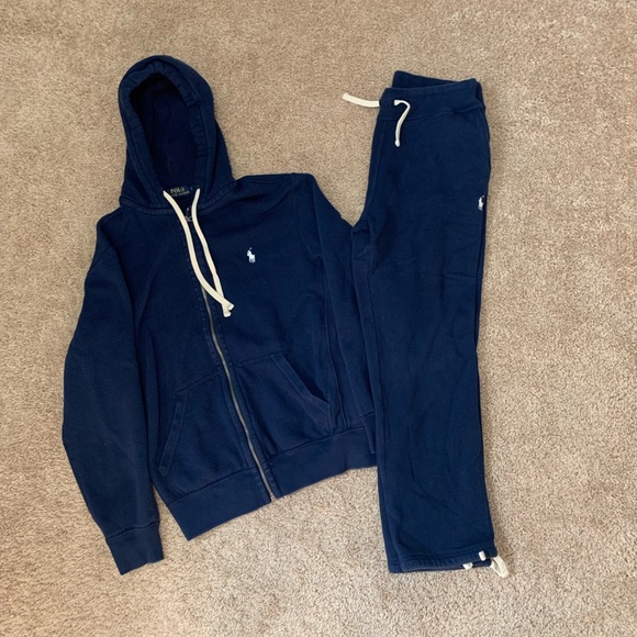 blue polo jogging suit